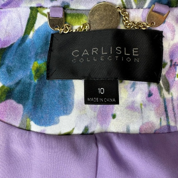 Carlisle Collection Cotton Floral Blazer Purple/blue/white. Lined SZ 10 Like New - Picture 12 of 13